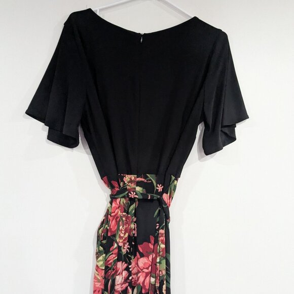 Emma & Michele Floral Wide Leg Jumpsuit with Ties Pink Black Size Large - Picture 5 of 5